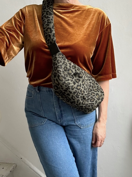 Green Leopard Print Cotton Sling Bag - Regular from Sixton London