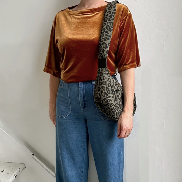 Green Leopard Print Cotton Sling Bag - Regular from Sixton London