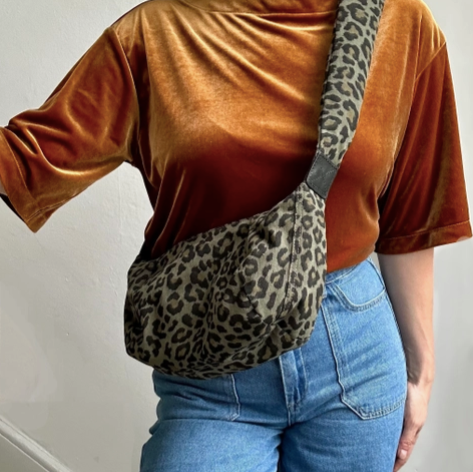 Green Leopard Print Cotton Sling Bag - Regular from Sixton London
