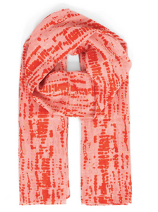 Soraya Lightweight Cotton Scarf - Red/Pink, Tie Dye