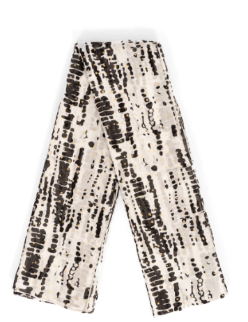 Soraya Lightweight Cotton Scarf - black white, Tie Dye