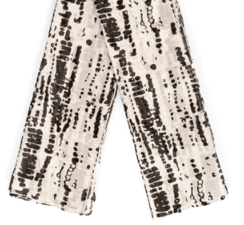 Soraya Lightweight Cotton Scarf - black white, Tie Dye