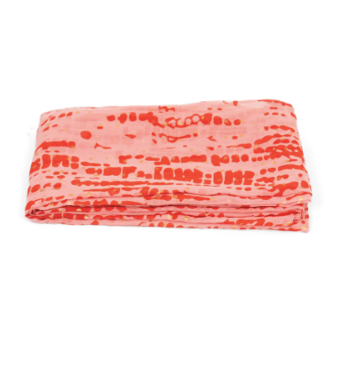 Soraya Lightweight Cotton Scarf - Red/Pink, Tie Dye