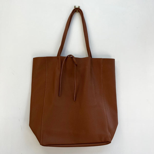 Tan Leather Tote Bag