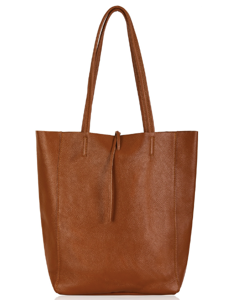 Tan Leather Tote Bag