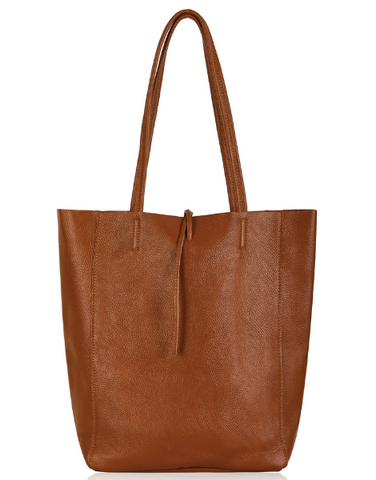 Tan Leather Tote Bag