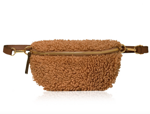Tan Shearling Waist Bag