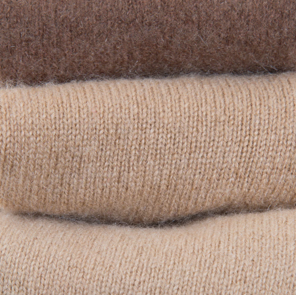 Turtle Doves Recycled Cashmere Wristwarmers - Camel and Sand