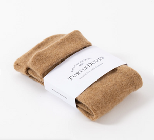 Turtle Doves Recycled Cashmere Wristwarmers - Camel 