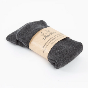Turtle Doves Recycled Cashmere Wristwarmers - charcoal Grey