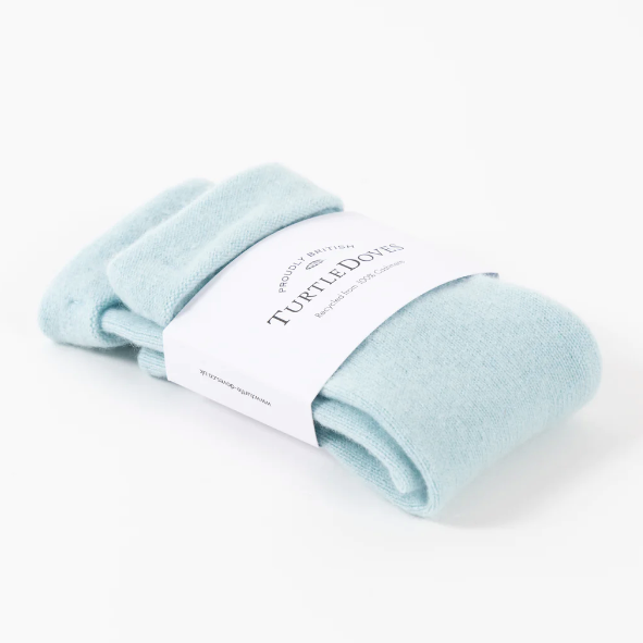 Turtle Doves Recycled Cashmere Wristwarmers - Marine Blue
