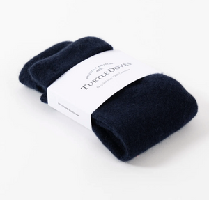 Turtle Doves Recycled Cashmere Wristwarmers - Navy Blue