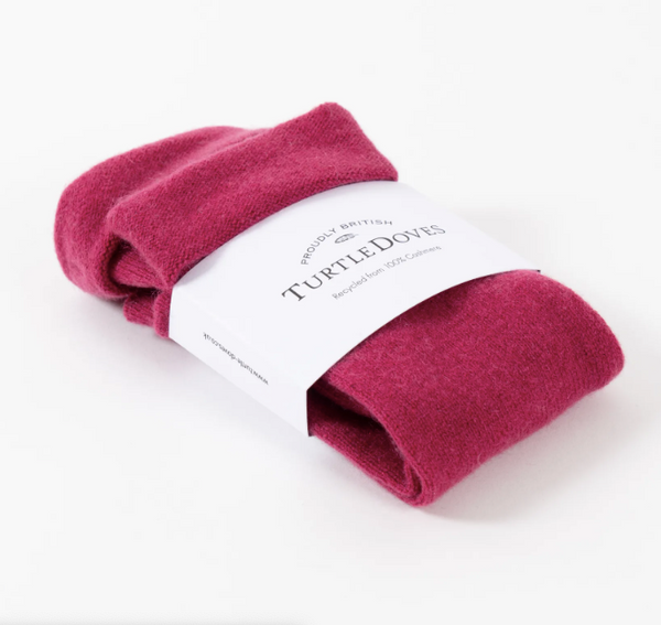 Turtle Doves Recycled Cashmere Wristwarmers - Raspberry  Pinks