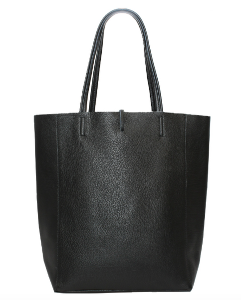 Black Leather Tote Bag