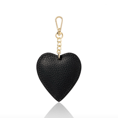 Black Leather Heart Bag Charm