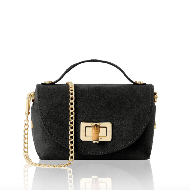 Black Suede Mini Box Bag
