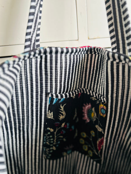 Black Thistle Large Cotton Tote Bag