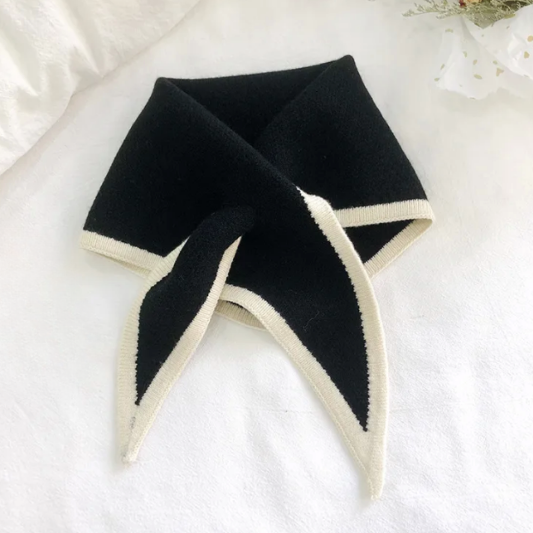 Black and white scarf on a white background