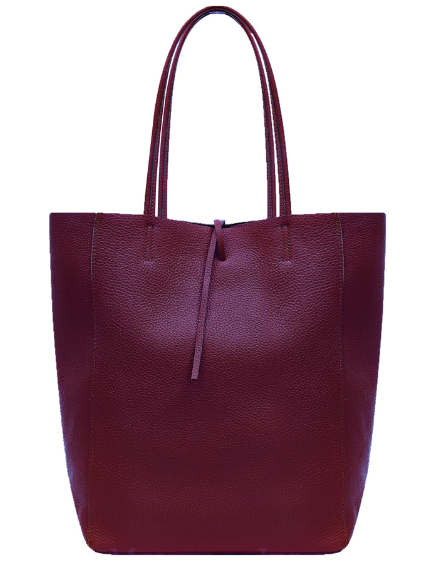 Burgundy Leather Tote Bag