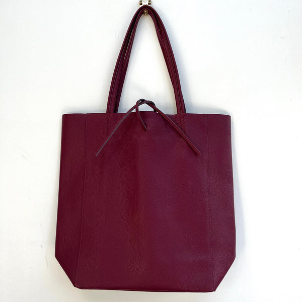 Burgundy Leather Tote Bag