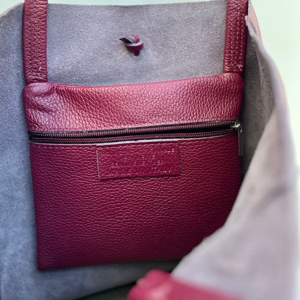 Burgundy Leather Tote Bag