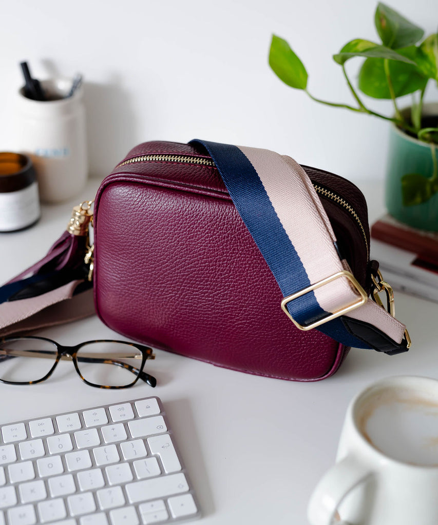 Burgundy bag strap on sale