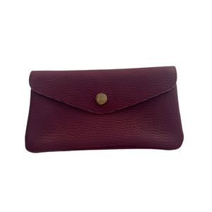 Burgundy Soft Leather Wide Purse