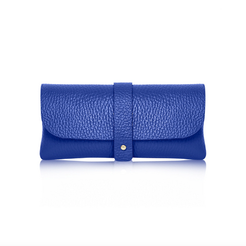 Cobalt Blue Leather Glasses Case