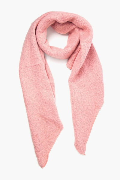 Dusky Pink Asymmetric Hem Blanket Scarf