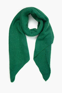 Green Asymmetric Hem Blanket Scarf
