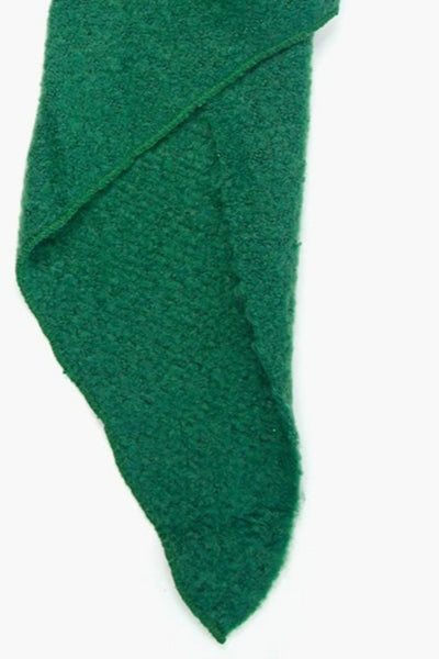 Green Asymmetric Hem Blanket Scarf