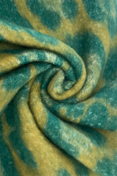 Green Leopard Print Chunky Blanket Scarf