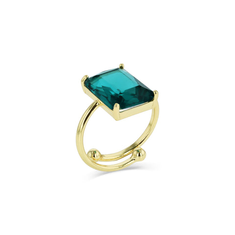 Jade Faceted Gem Adjustable Ring by Last True Angel