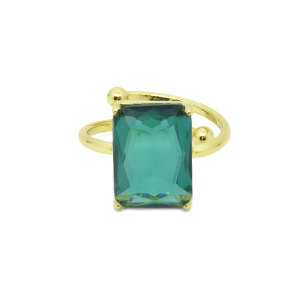 Jade Faceted Gem Adjustable Ring by Last True Angel