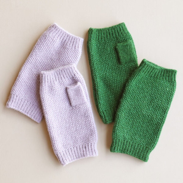  Lilac and Green Knit Hand Warmers from Lisa Angel