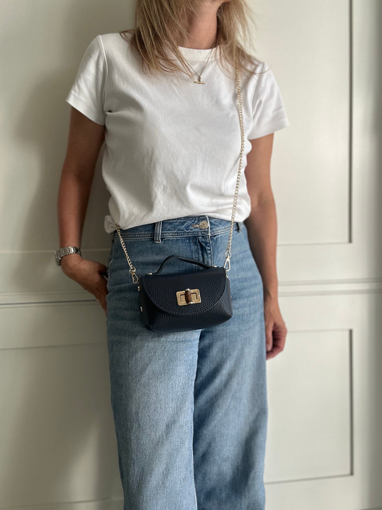 Mini Box Handbag Navy Blue Leather Mini Box Bag – Alice's Wonders UK