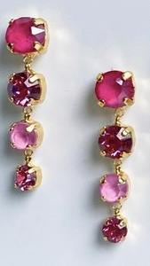 Pink and Gold Gem Drop Earrings from Last True Angel