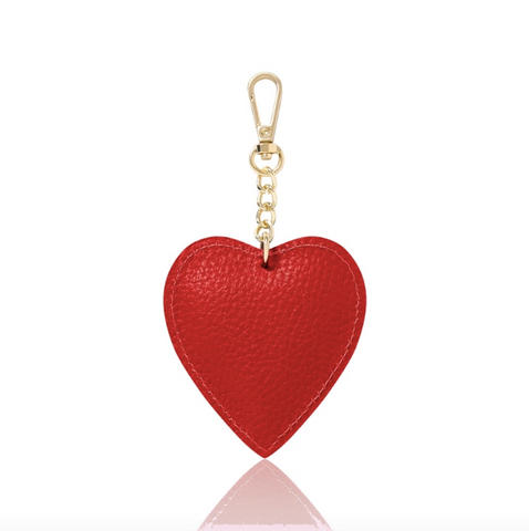 Red Leather Heart Bag Charm