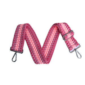 Red and Pink Dots Dots Pattern Bag Strap (silver hardware)