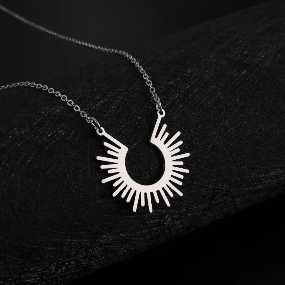 Silver Sunburst Necklace