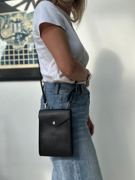 Small Black Leather Crossbody Bag