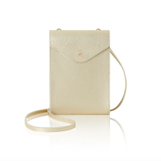 Small Gold Leather Crossbody Bag
