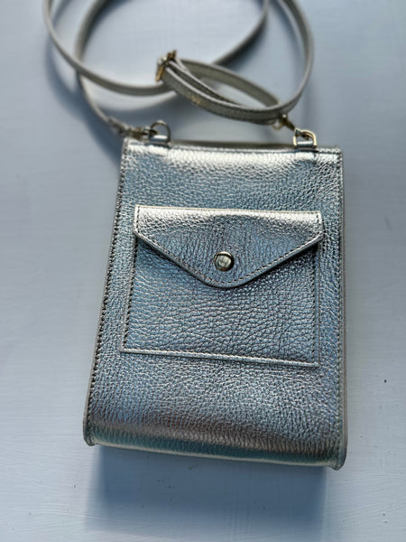 Small Gold Leather Crossbody Bag