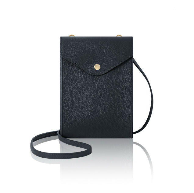 Small Navy Blue Leather Crossbody Bag