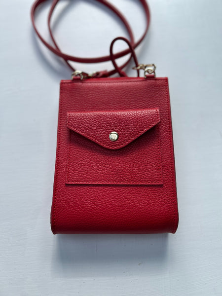 Small Red Leather Crossbody Bag