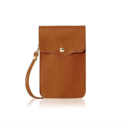 Tan Leather Crossbody Pouch