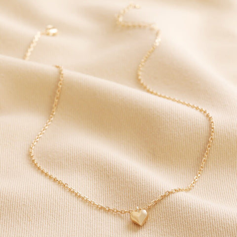 Tiny Gold Heart Pendant Necklace