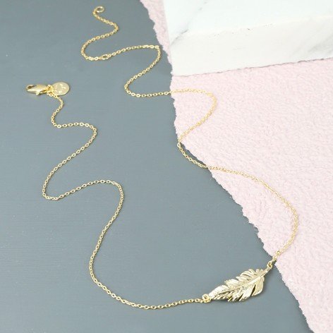 Gold Feather Necklace