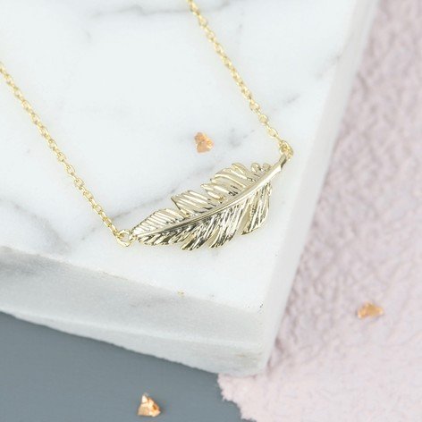 Gold Feather Necklace