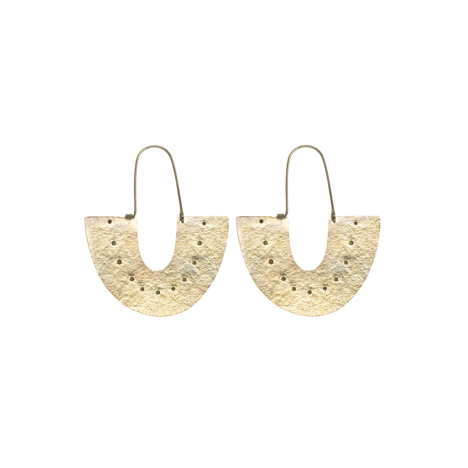 Arch Hoop Brass Earrings